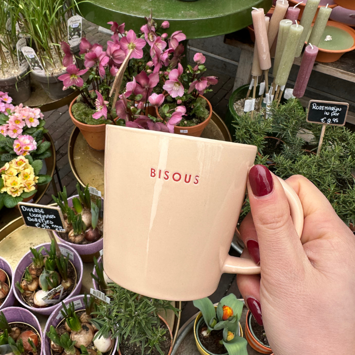 Tea mug - Bisous - Salmon