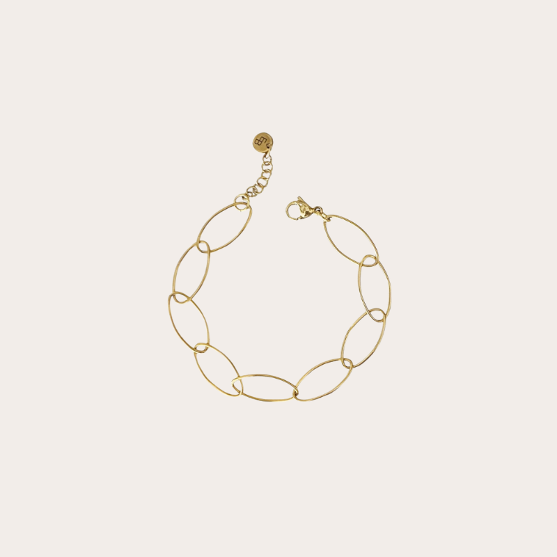 Fijne armband met grote ovale schakel