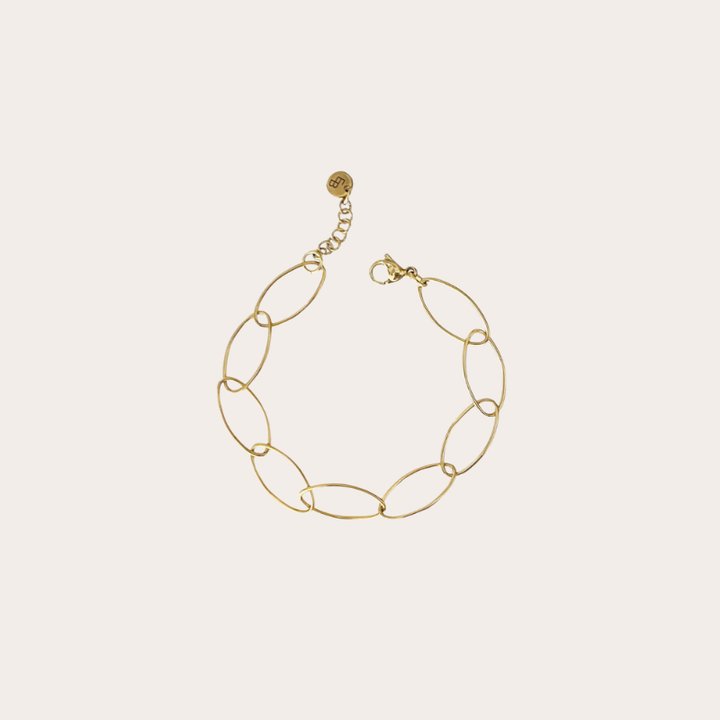 Fijne armband met grote ovale schakel