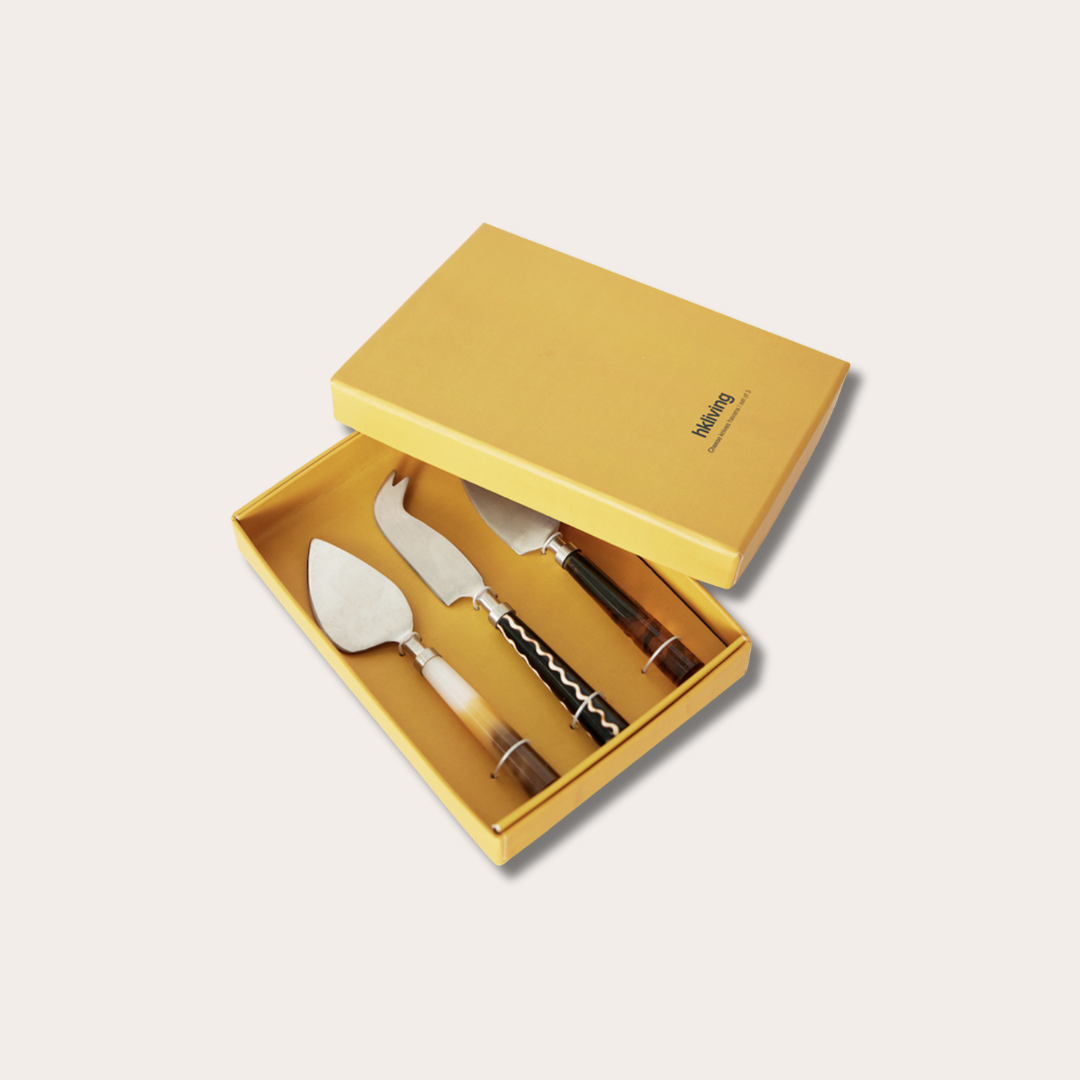 HKliving cheese knives Havana set of 3