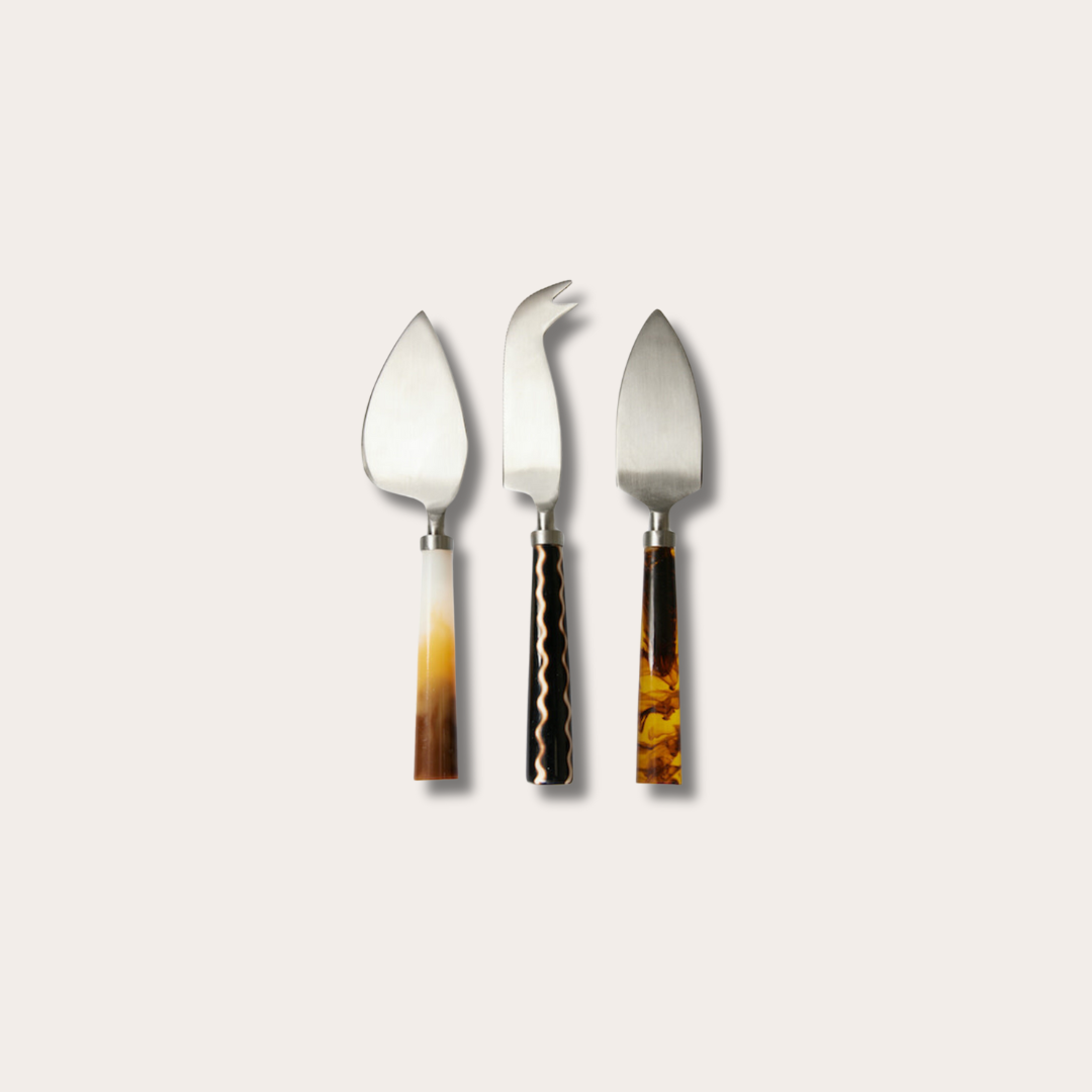 HKliving cheese knives Havana set of 3