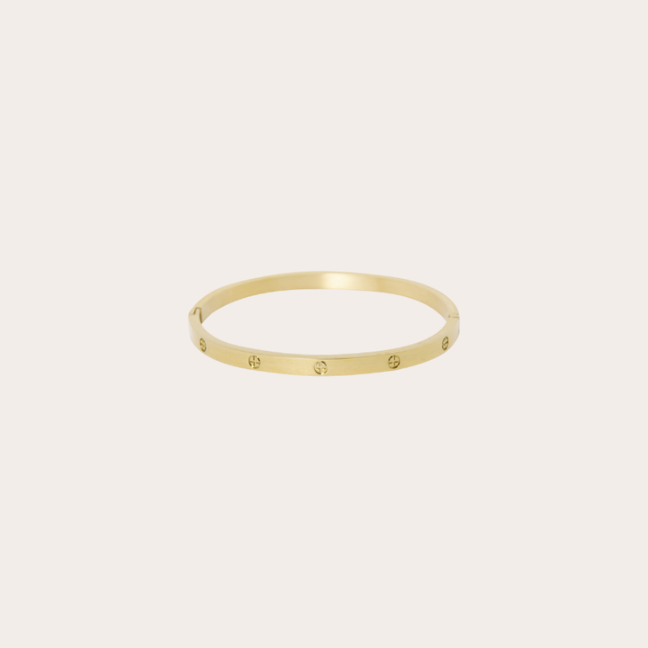 Gladde ovale bangle met patroon