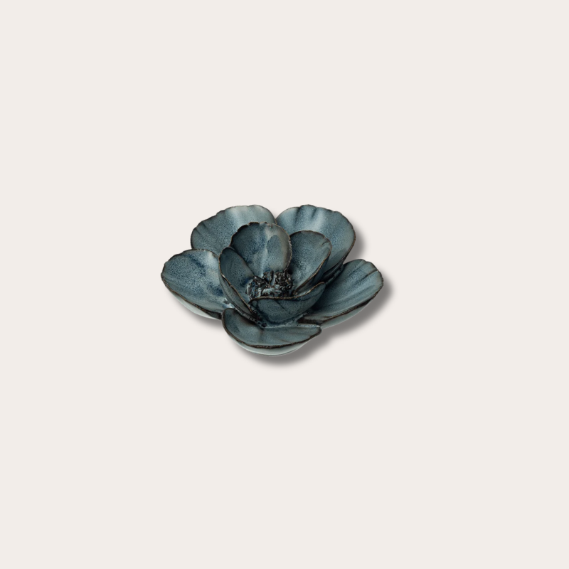 Keramieken bloem - Klaproos - Donkerblauw