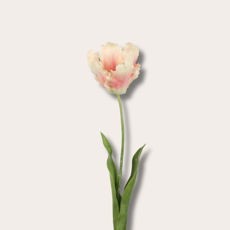 Zijden bloem - Papegaaientulp - zacht oranje