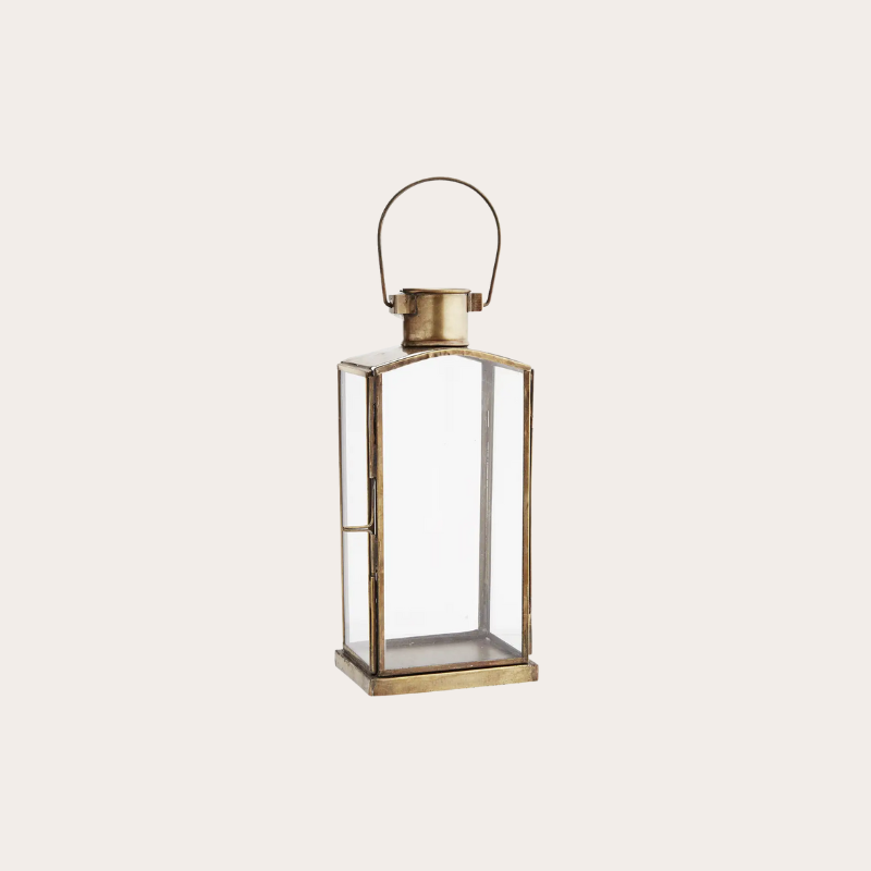 Lantaarn glas - Goud - Recht