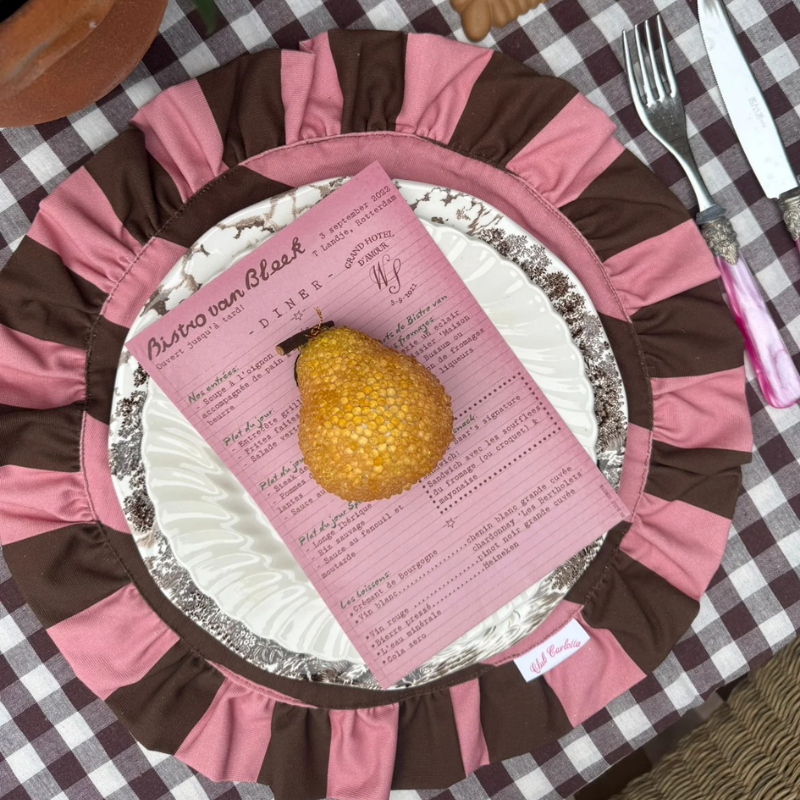 Placemat - Darcy - bruin/roze (set van 2)