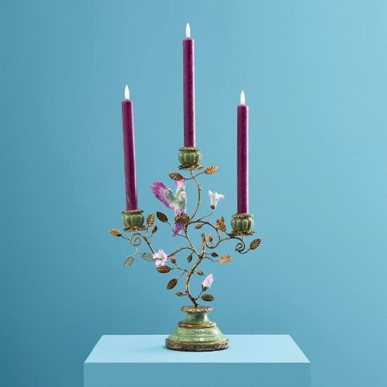 Kandelaar - papegaai, groen/ goud
