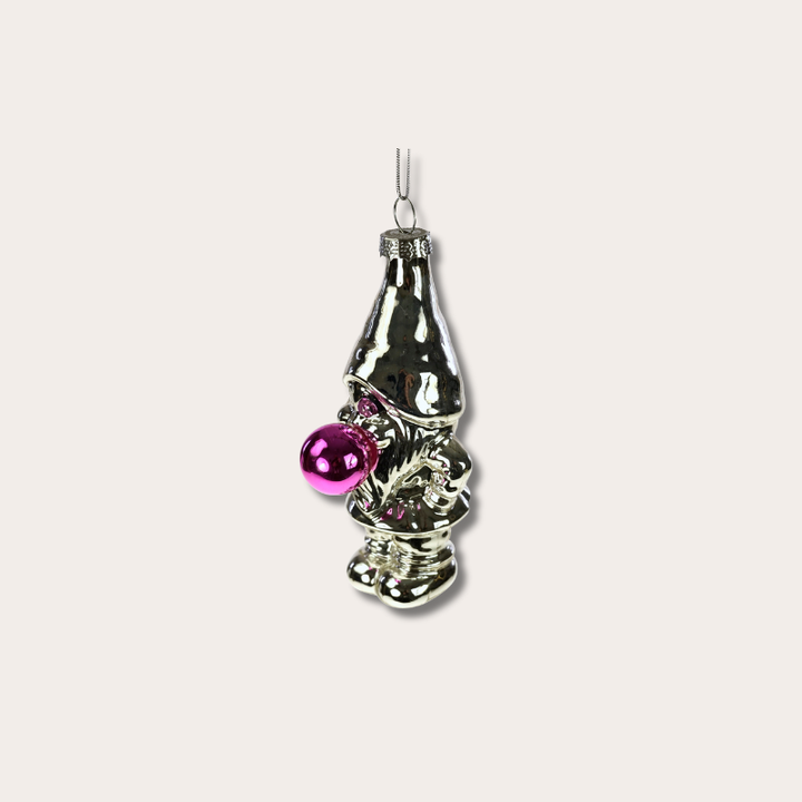 Ornament - Kabouter - Zilver met roze