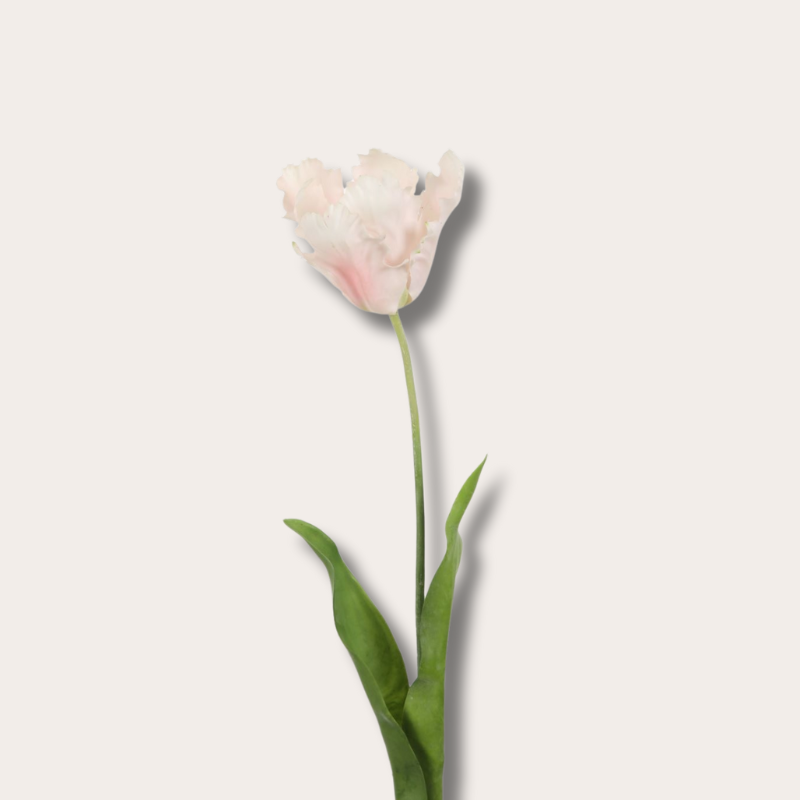 Zijden bloem - Papegaaientulp - zacht roze