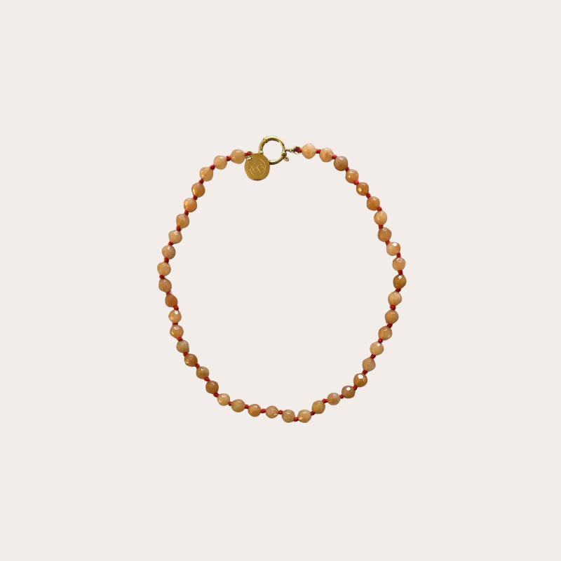Gemstone ketting burnt orange