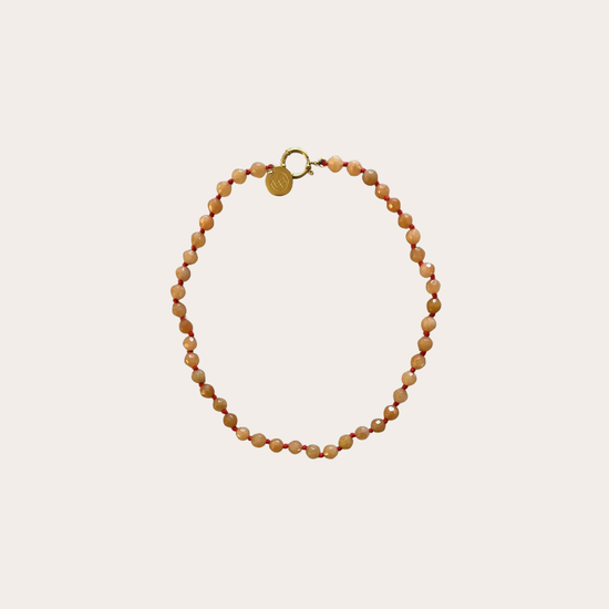 Gemstone ketting burnt orange