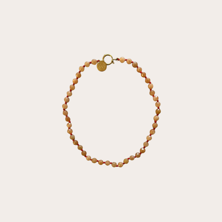 Gemstone ketting burnt orange