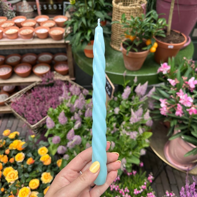 Kaars - Spiraal - Klein - Turquoise