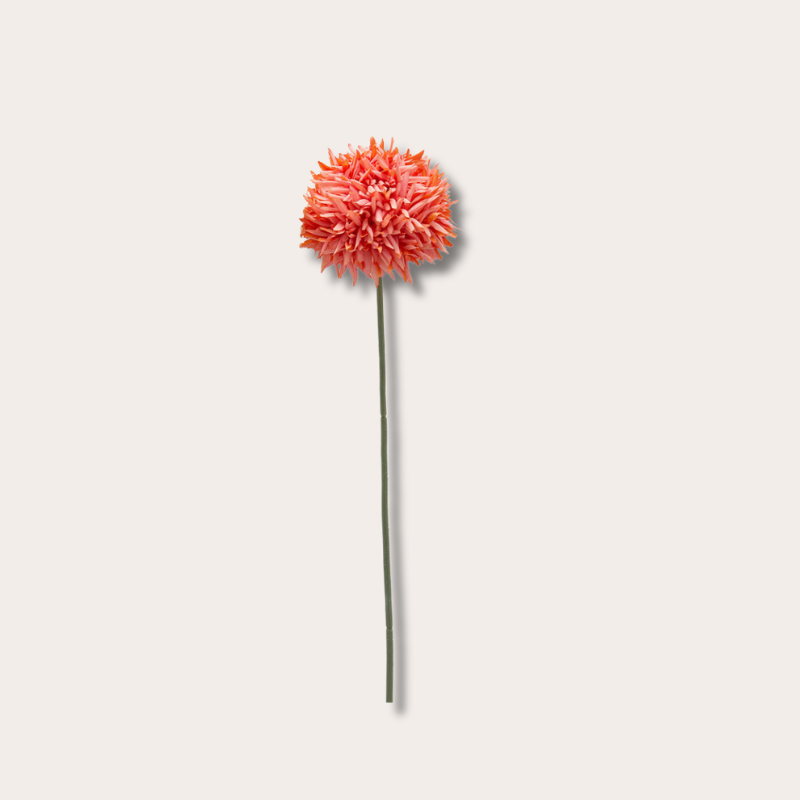 Zijden bloem - Pompon - Koraal