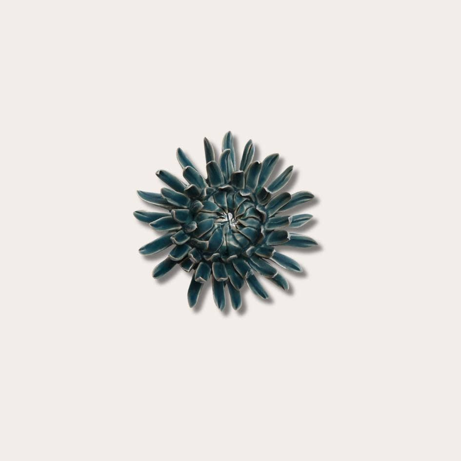 Keramieken bloem - donker blauw