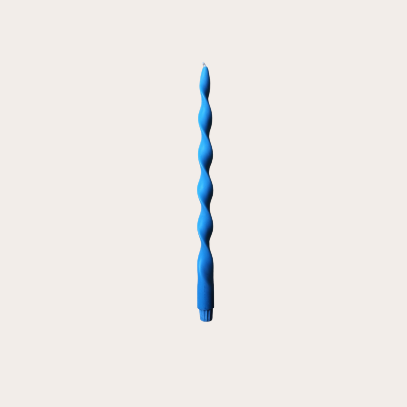 Spiraal kaars - large - licht blauw