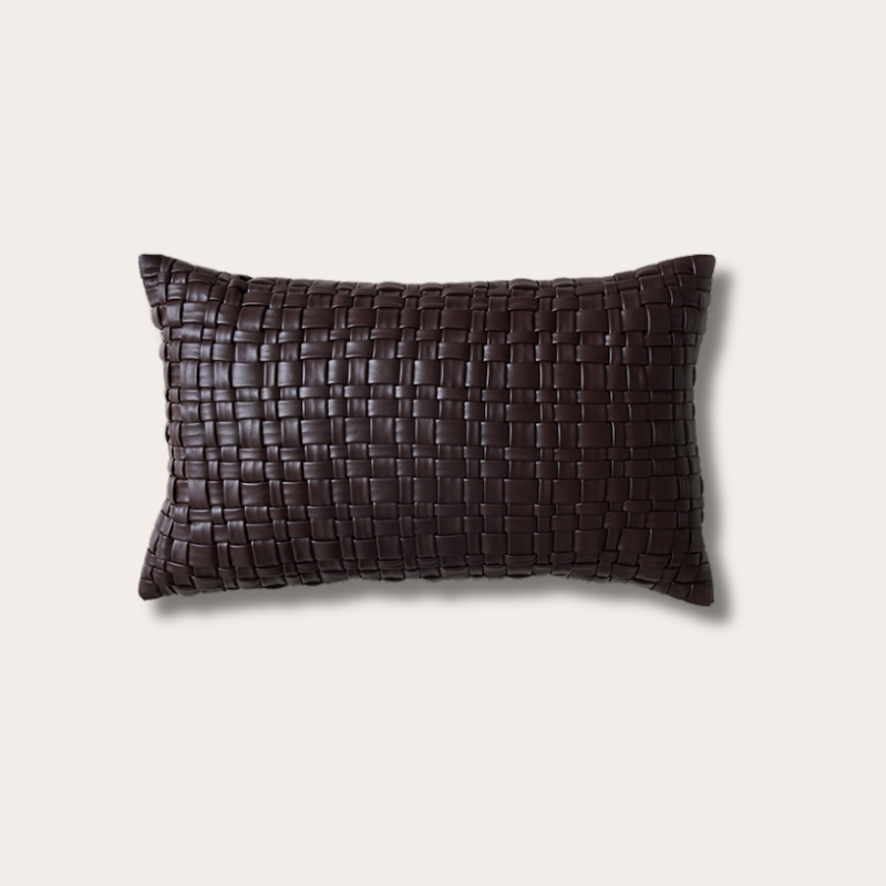 HKliving Woven cushion - chocolate brown
