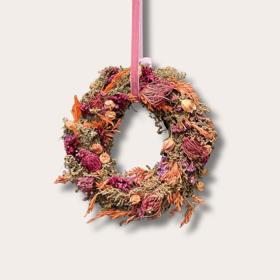 Krans - Droogbloemen - Mauve