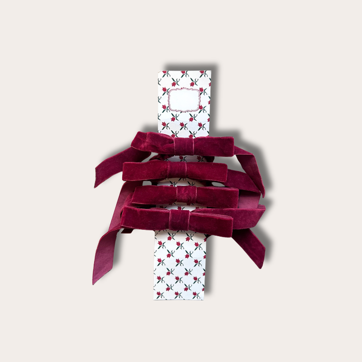 Servetstrikken - Lily - bordeaux (set van 4)