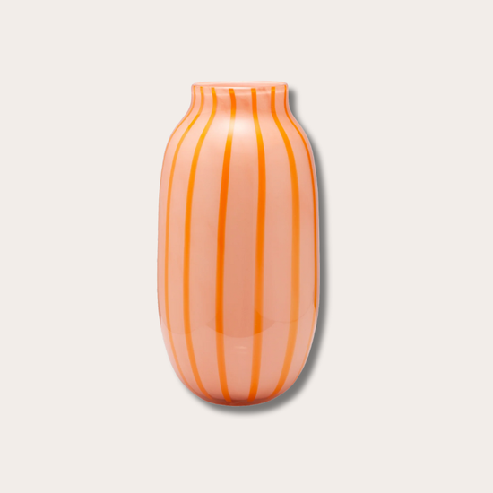 Vaas - Glas - Strepen - Oranje - M