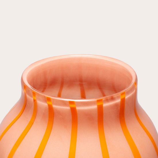Vaas - Glas - Strepen - Oranje - M