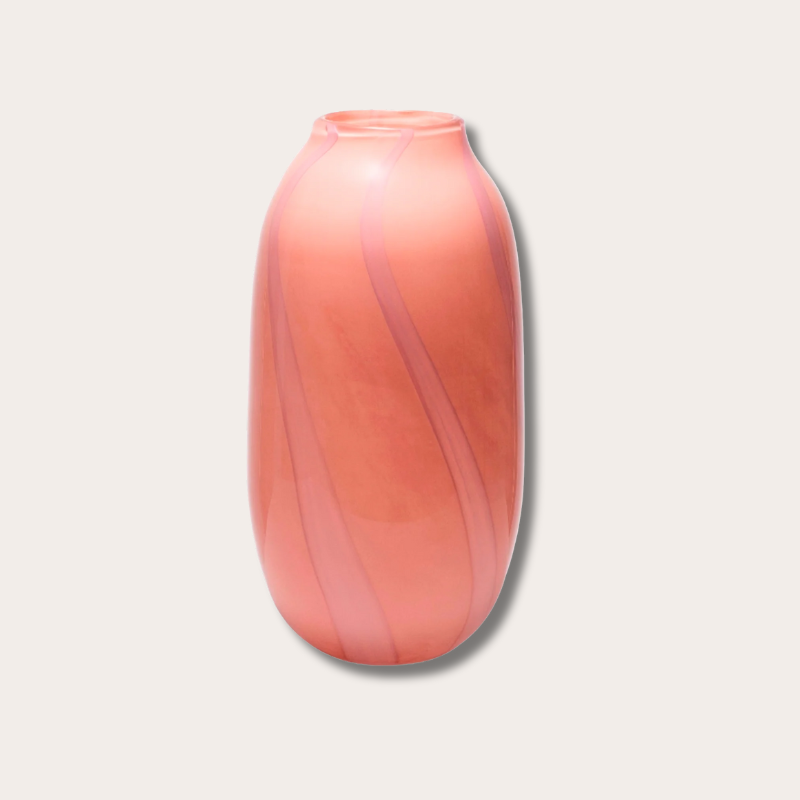 Vaas - Glas - Strepen - Roze - M
