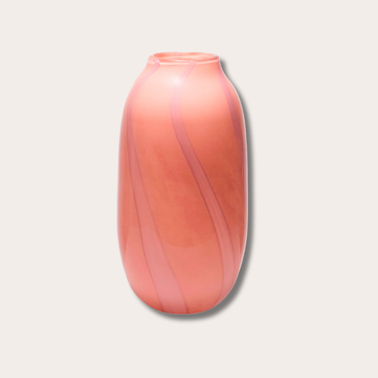 Vaas - Glas - Strepen - Roze - M