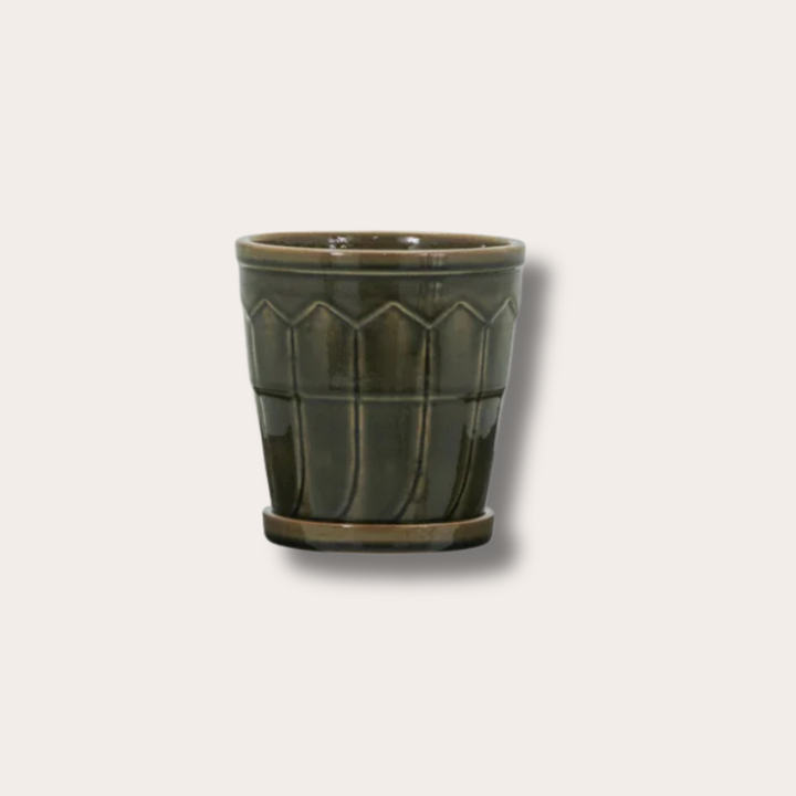 Pot met schotel - Cora - Groen