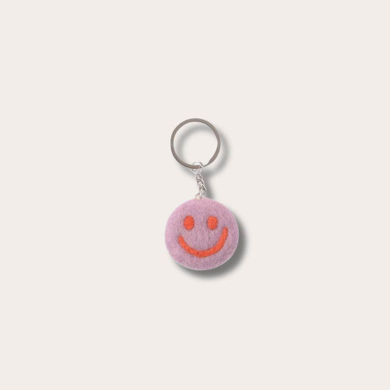 Sleutelhanger - Smiley - Rose