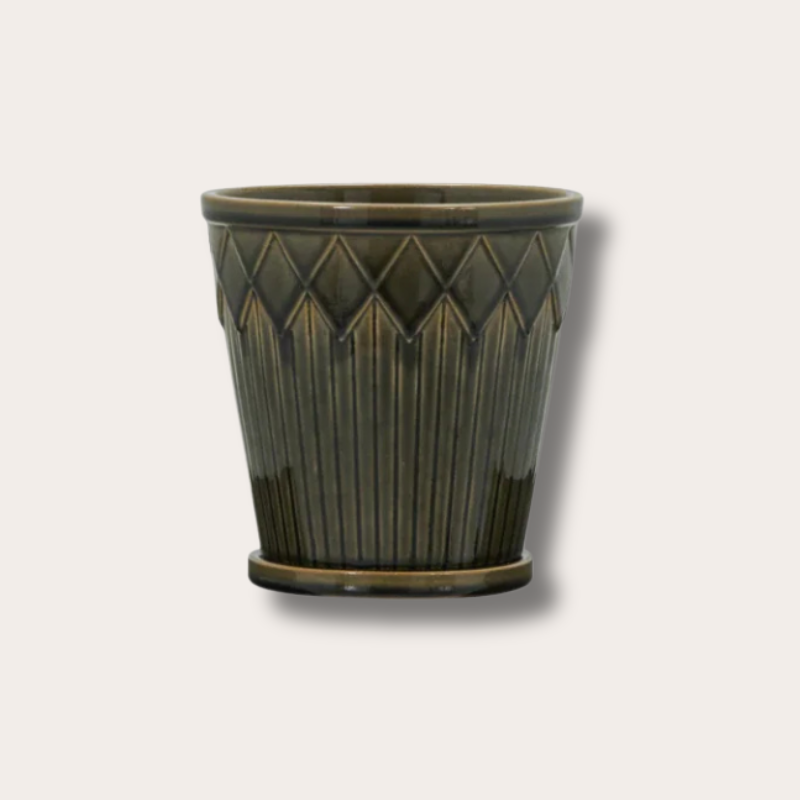 Pot met schotel - Cora - Groen