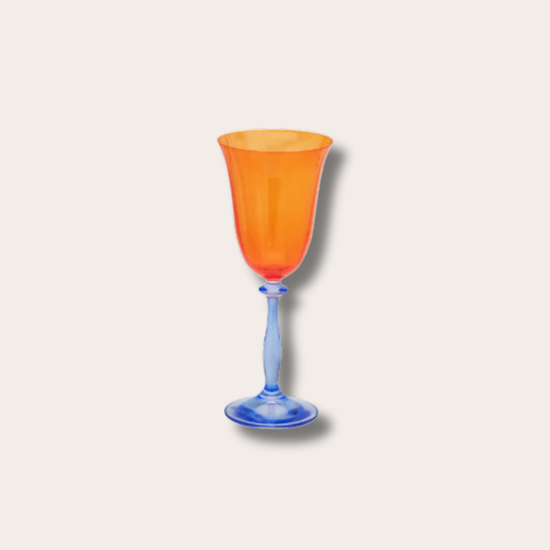 Anna+Nina - Multicoloured Wine Glass - oranje