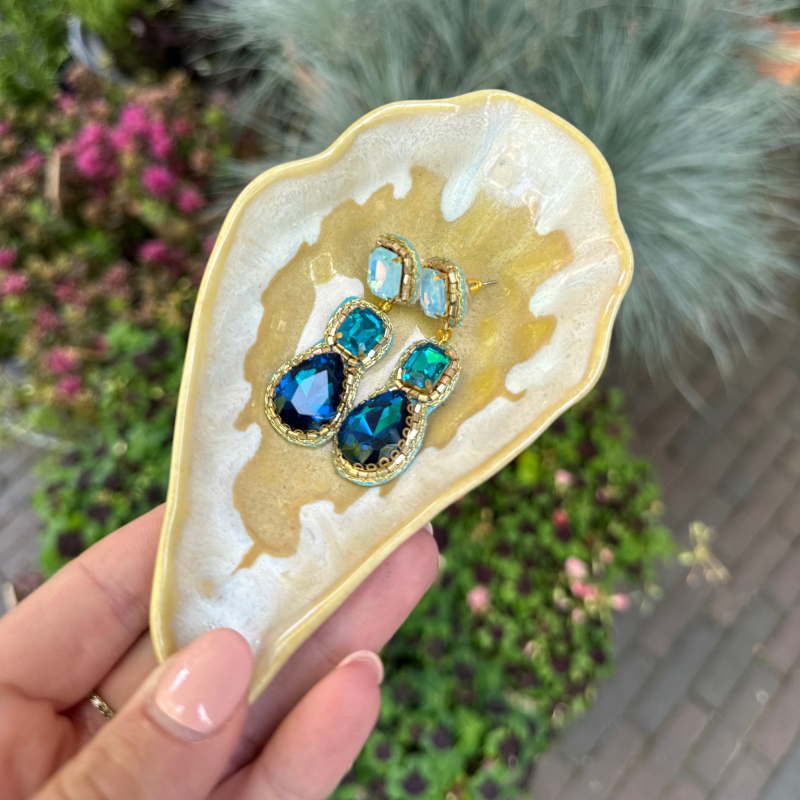 Oorbellen - Triple Drop - Blauw