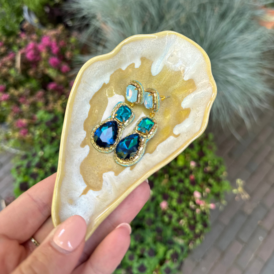 Oorbellen - Triple Drop - Blauw
