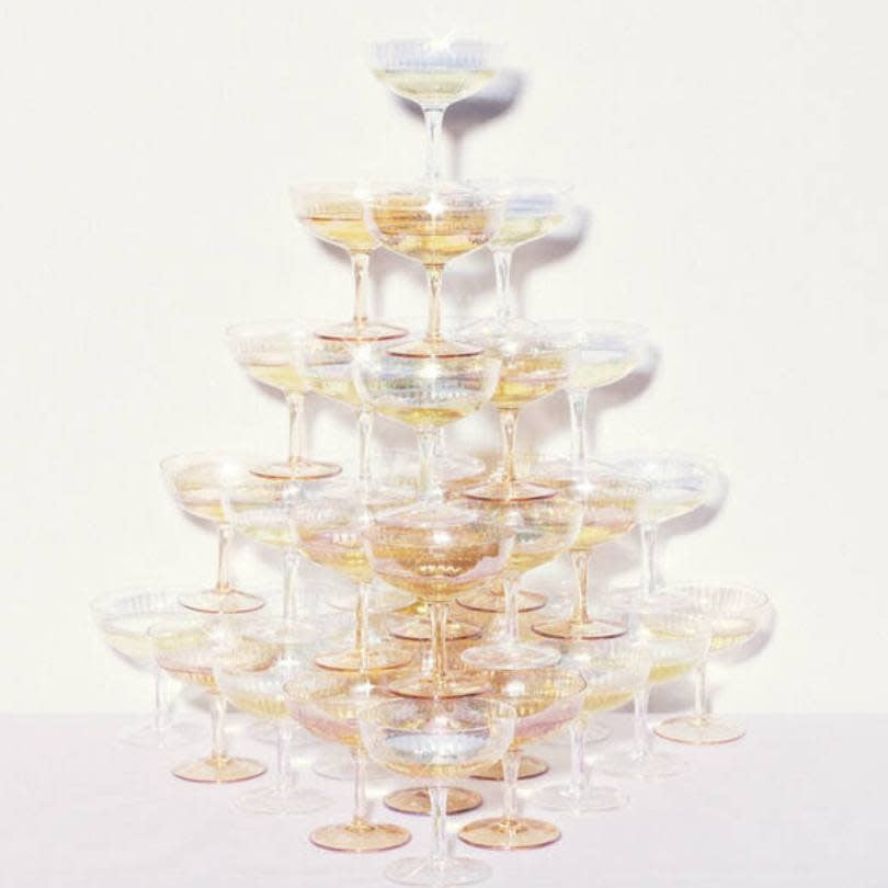 Champagne coupes set - amber