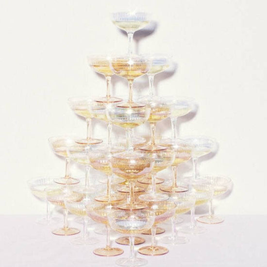 Champagne coupes set - amber