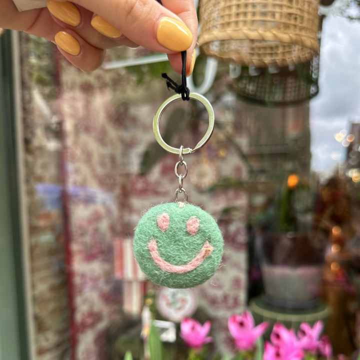 Sleutelhanger - Smiley - Spring green