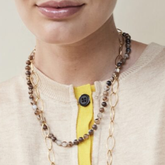Fijne gemstone ketting / agaat-mêlée