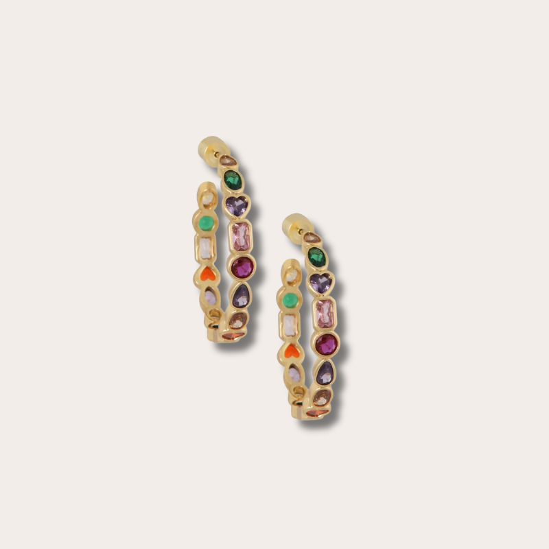 Oorringen Strass Multicolor (3.5cm)