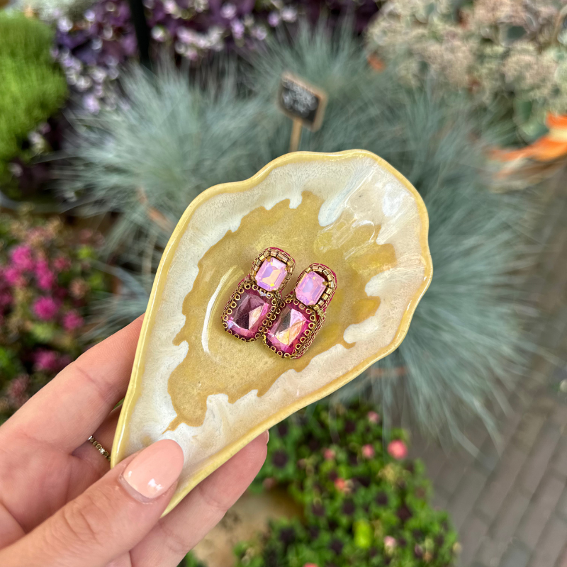 Oorbellen - Double Drop - Roze