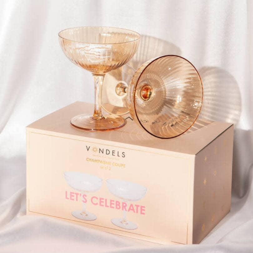 Champagne coupes set - amber
