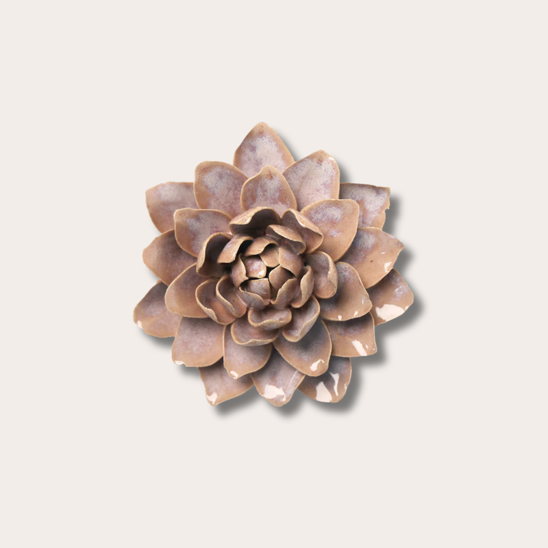 Keramieken bloem - Waterlelie - Zandroze