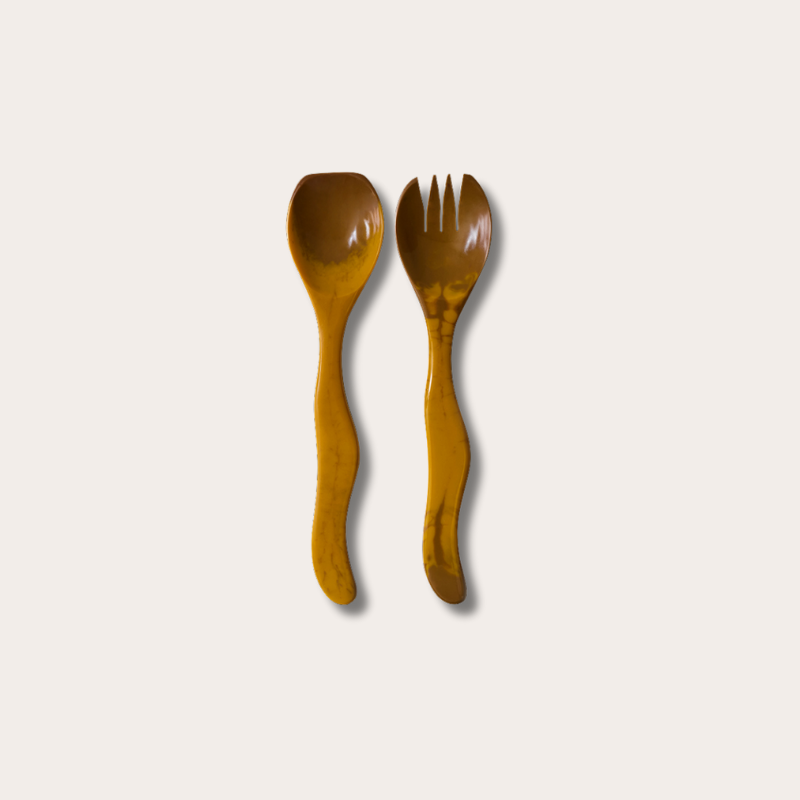 HKliving - Salad cutlery - Ochre