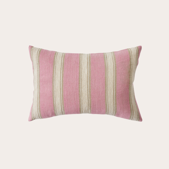 HKliving Woven striped cushion blush