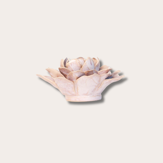 Keramieken bloem - Waterlelie - Zandroze