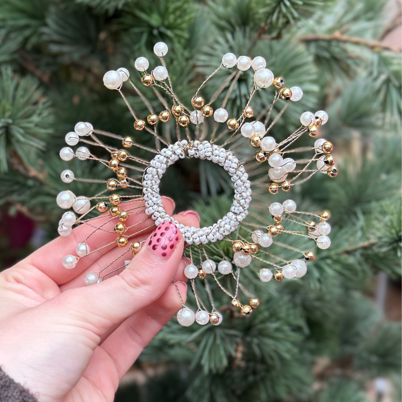 Deco om kandelaar - Tinsel - Goud