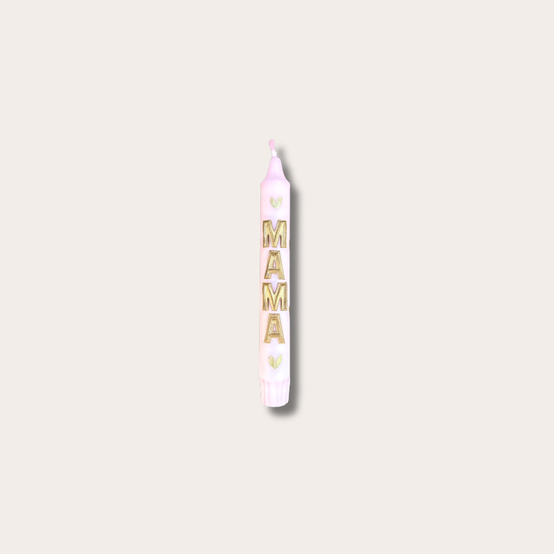 Kaars met tekst - Mama - Roze/goud