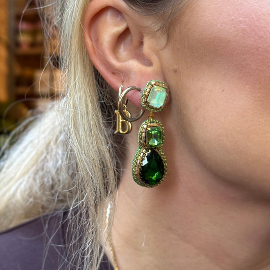 Oorbellen - Triple Drop - Groen