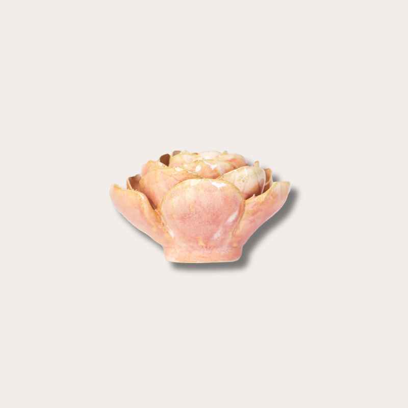 Keramieken bloem - Pioenroos - Perzikroze