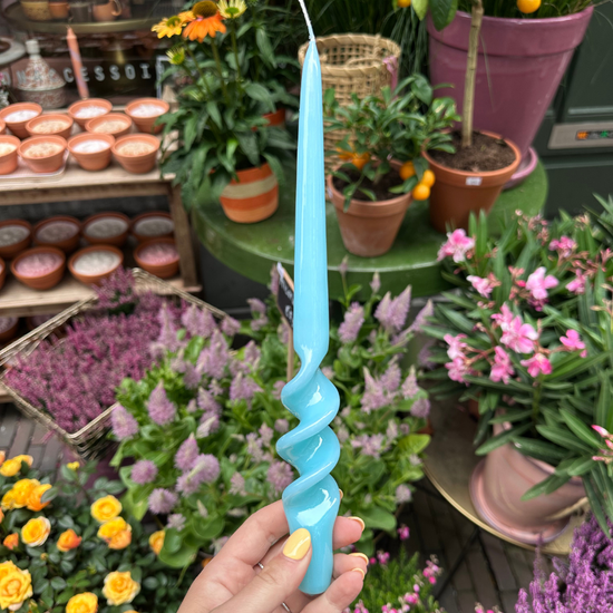 Kaars - Spiraal - Groot - Turquoise