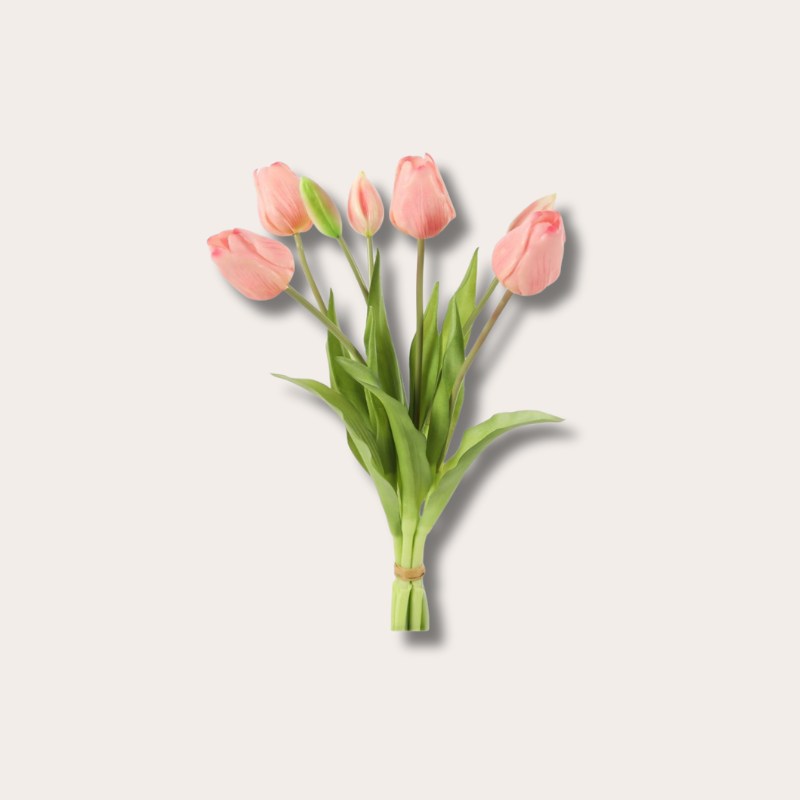 Zijden bloem - Tulpen bos - zacht roze